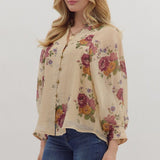 The Willow - Ecru Floral Top