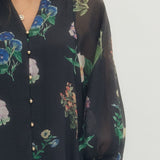 The Maggie - Black Floral Blouse