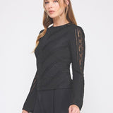 the Dianna Black Lace Top