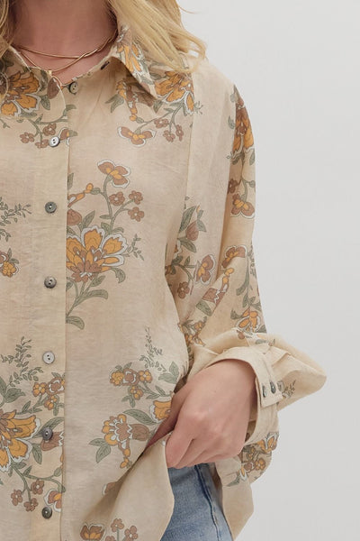 the Berkley - Cream Floral Blouse