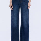 Super High Rise Dark Wash Wide Leg Jeans - Vervet Denim - B6