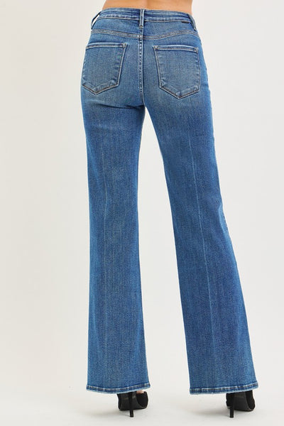 Risen Denim - Tummy Control High Rise Wide Flare Jeans - A7