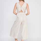The Lauren Cream Stripe Jumpsuit