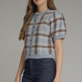 The Bodhi Plaid Short Sleeve Cardigan
