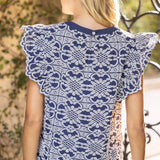 The Mable Navy Embroidered Blouse