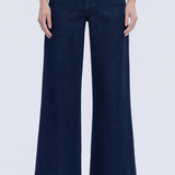 High Rise Trouser Wide Leg Dark Denim - Flying Monkey Jeans - C7