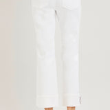 Pocket Stitched High Rise Straight White Jeans - Risen - B8