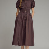 The Demi Chocolate Brown Midi Dress