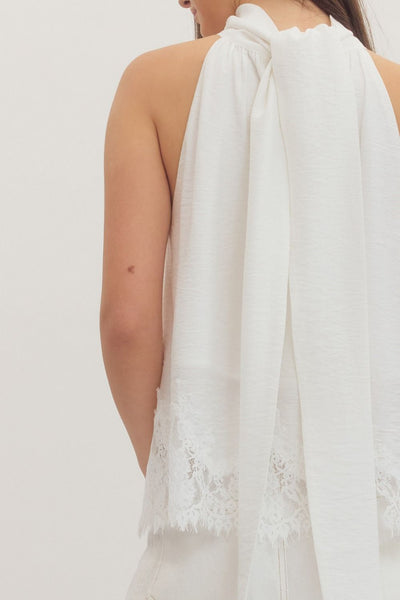 The Phoebe Lace Trim Halter Top