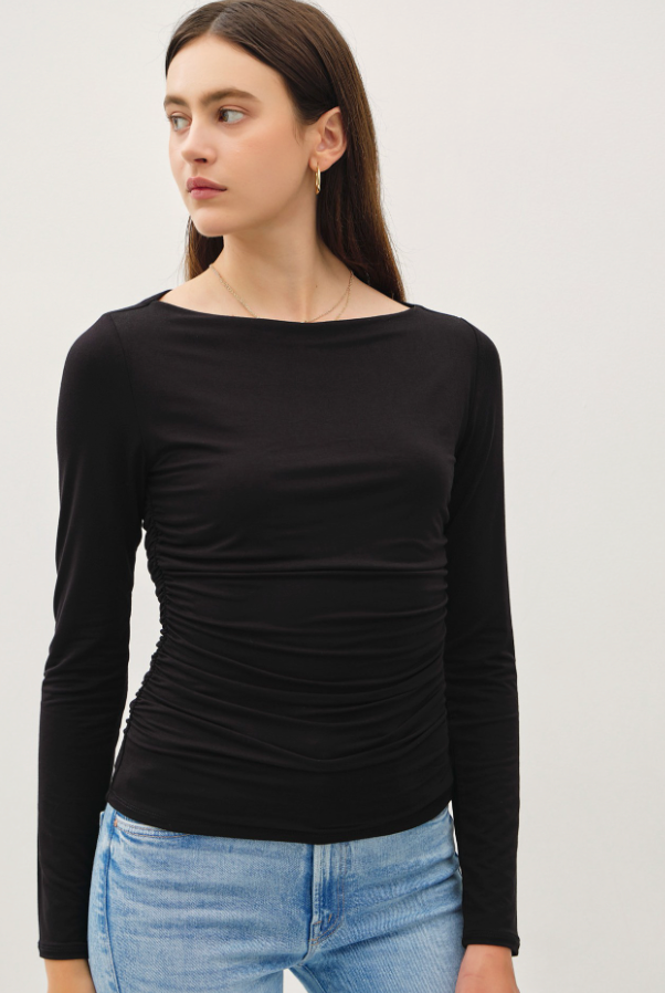The Sloane Ruched Long Sleeve Top