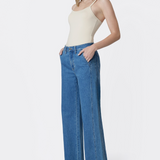 Trouser Style High Rise Wide Leg Denim - Flying Monkey Jeans - C9