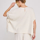 The Olivia Side Tie Linen Blend Top