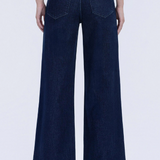 High Rise Trouser Wide Leg Dark Denim - Flying Monkey Jeans - C7
