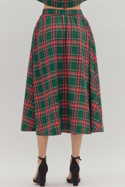 the Greta - Green Plaid Skirt