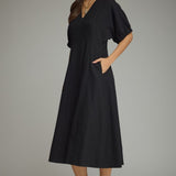 The Sofia Solid Midi Dress