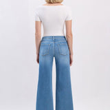 Slim Wide High Rise Crop Super Soft Vervet Jeans - C1