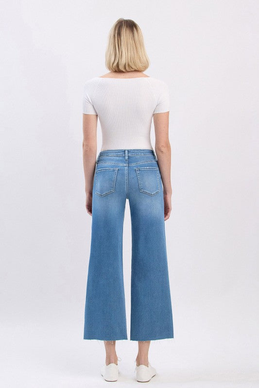 Slim Wide High Rise Crop Super Soft Vervet Jeans - C1