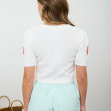 Tomato Short Sleeve Cardigan
