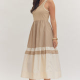 The Lila Contrast Stripe Midi Dress