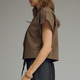 The Maris Pop Collar Button Top