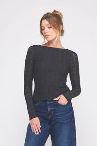 the Alma Black Lace Top