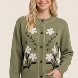 The Sally Floral Stitched Cardigan