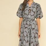 The Jeanie Brown Floral Midi Dress