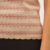 The Este Scallop Edge Short Sleeve Sweater Top