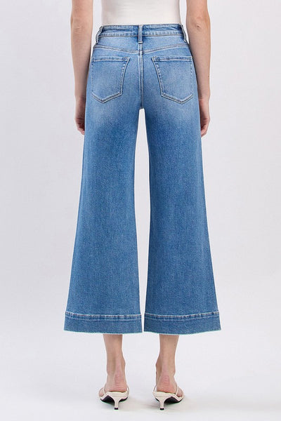 Wide Crop High Rise Jeans - Flying Monkey    D3