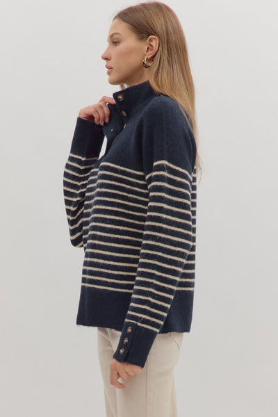 the Piper Stripe - Navy