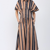The Theda Striped Midi Dress