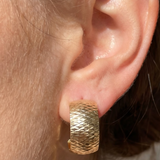 Woven Textured Wide Huggie Earrings