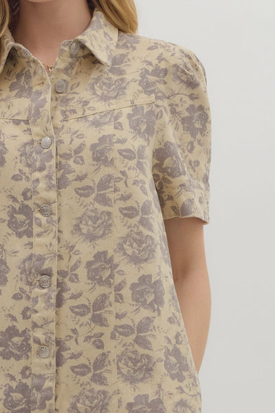 the Alexis Floral Denim Dress