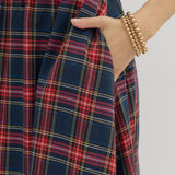 the Greta - Navy Plaid Skirt