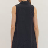 The Bronte Sleeveless Eyelet Hem Dress
