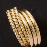 Multi Band Rope & Plain Wide Huggie Hoop Earrings