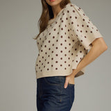 The Arden Short Sleeve Polka Dot Sweater