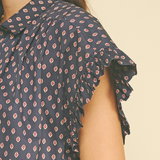 The Nyla Navy Print Blouse