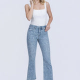 Floral Print High Rise Crop Jeans - Vervet Denim - A8