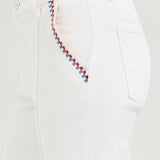Pocket Stitched High Rise Straight White Jeans - Risen - B8