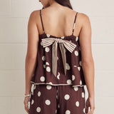 The Amelia Top Brown Polka Dots