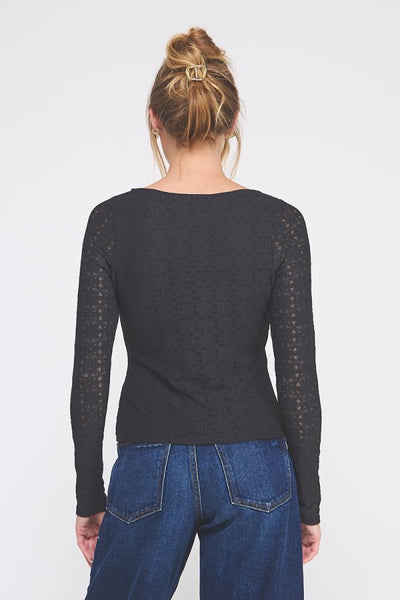 the Alma Black Lace Top