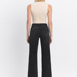 High Rise Loose Fit Black Denim - Flying Monkey Jeans - B4