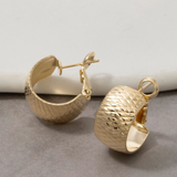Woven Textured Wide Huggie Earrings