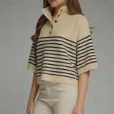 The Rumi Striped Short Sleeve Sweater