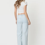 High Rise Drawstring Stripe Wide Jeans – Lovervet Denim