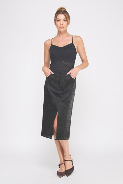 the Claudia Faux Leather Skirt