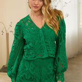 The Haley Green Lace Shorts