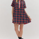 the Joss - Navy Plaid Dress