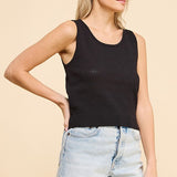 The Carly Black Knit Top